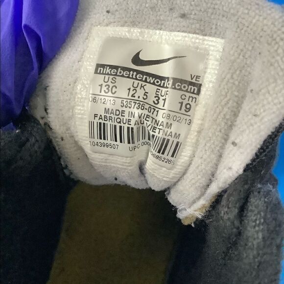 DS Nike Air Speed Turf GS YELLOW BLACK STEELERS Size 13c(17cm) 535736-071 - Picture 7 of 8